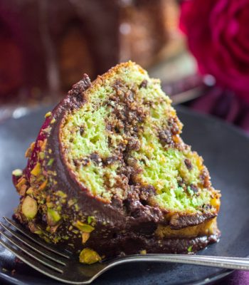 Triple Chocolate Pistachio Bread with Chocolate Streusel recipe image thegoldlininggirl.com 600x900 2