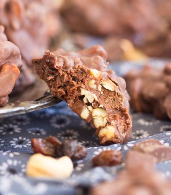 Raisin Cashew Fudge Drops recipe image thegoldlininggirl.com 600x900 4