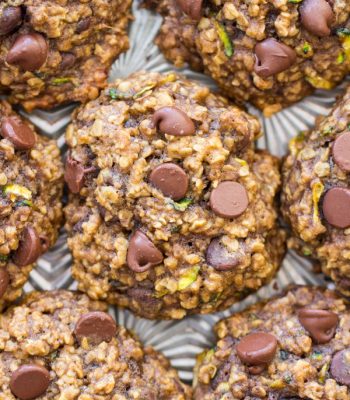 Oatmeal Chocolate Chip Zucchini Cookies recipe image thegoldlininggirl.com 600x900 1