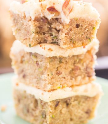Zucchini Bars with Brown Butter Frosting recipe image thegoldlininggirl.com 600x900 1
