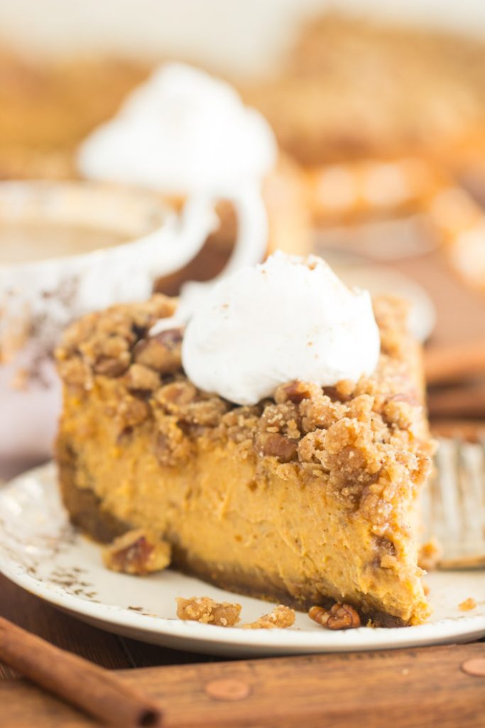 Streusel-Topped Pumpkin Cheesecake recipe image thegoldlininggirl.com 15