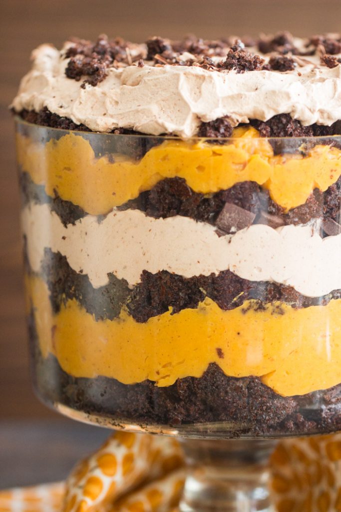 Triple Chocolate Pumpkin Trifle recipe image thegoldlininggirl.com 7