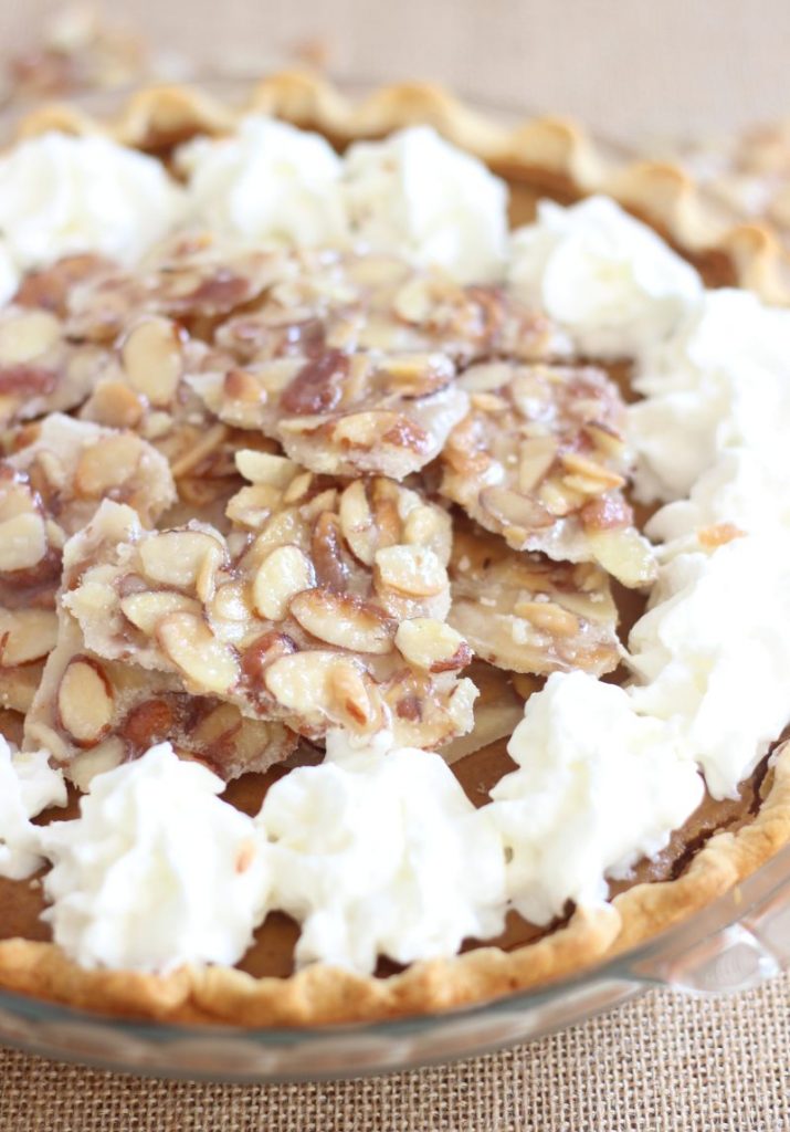 amaretto pumpkin pie with almond brittle 11