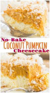 No Bake Coconut Pumpkin Cheesecake - The Gold Lining Girl