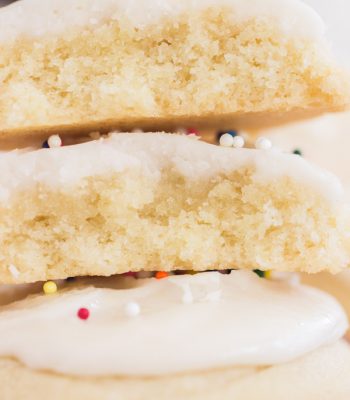 Iced Vanilla Amish Sugar Cookies recipe image thegoldlininggirl.com 600x900 4