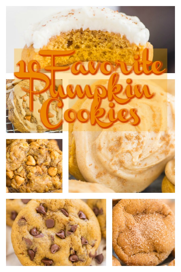 10 Favorite Pumpkin Cookie recipes collage image thegoldlininggirl.com 600x900 2