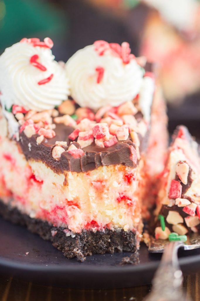 Peppermint Bark Cheesecake - The Gold Lining Girl