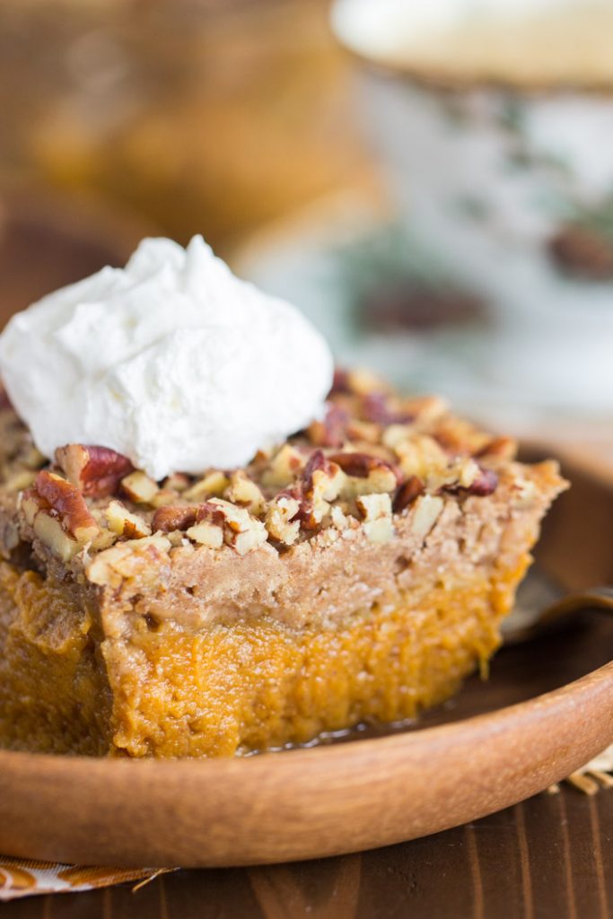 Upside Down Pumpkin Cake recipe image thegoldlininggirl.com 12