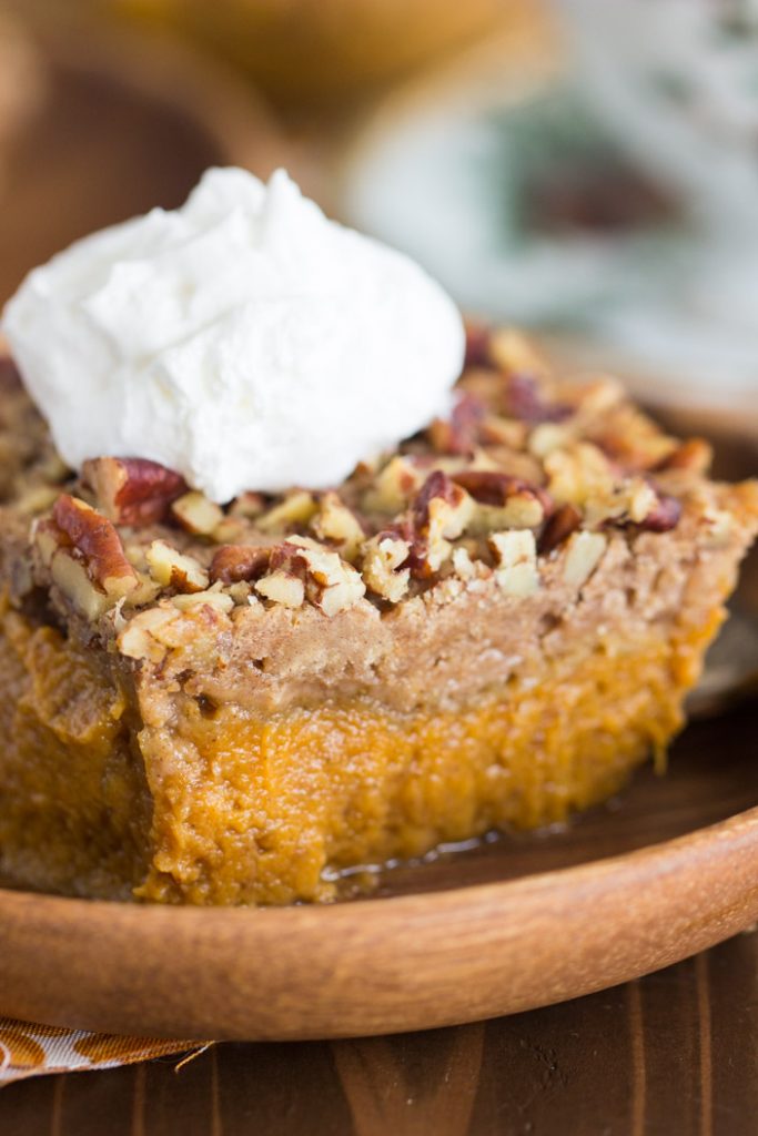 Upside Down Pumpkin cake recipe image thegoldlininggirl.com 15