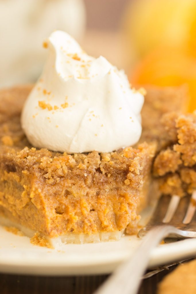 Eggnog Pumpkin Pie with Gingersnap Streusel - The Gold Lining Girl