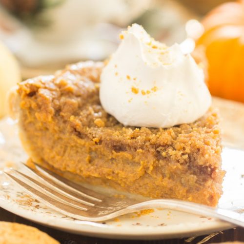 Eggnog Pumpkin Pie with Gingersnap Streusel The Gold Lining Girl