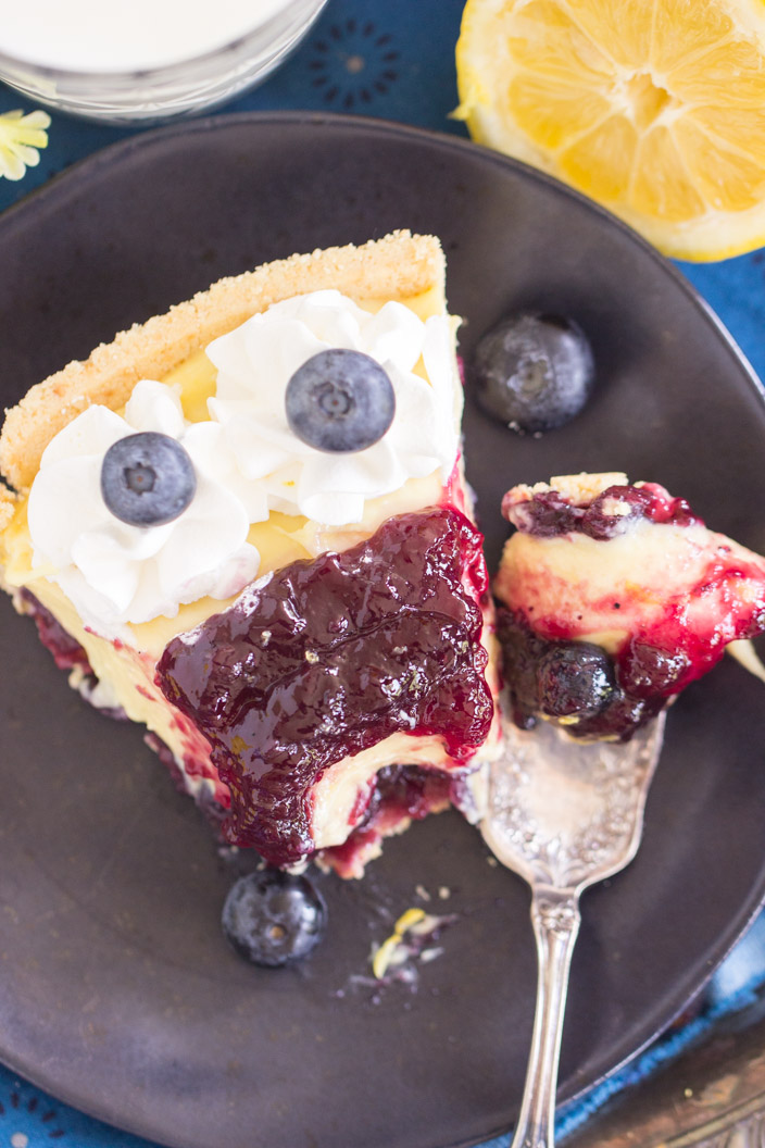 No Bake Lemon Blueberry Pie The Gold Lining Girl