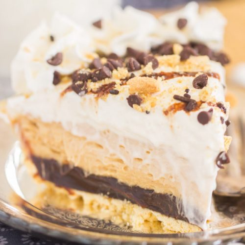 No Bake S'mores Peanut Butter Pie • The Gold Lining Girl