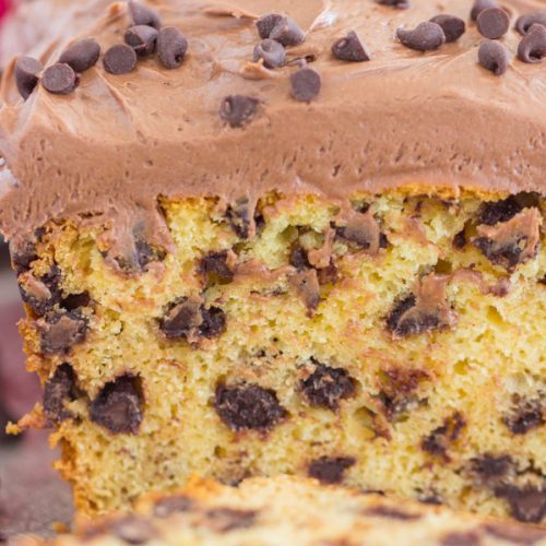 Banana Chocolate Chip Cake with Peanut Butter Frosting - Handle the Heat