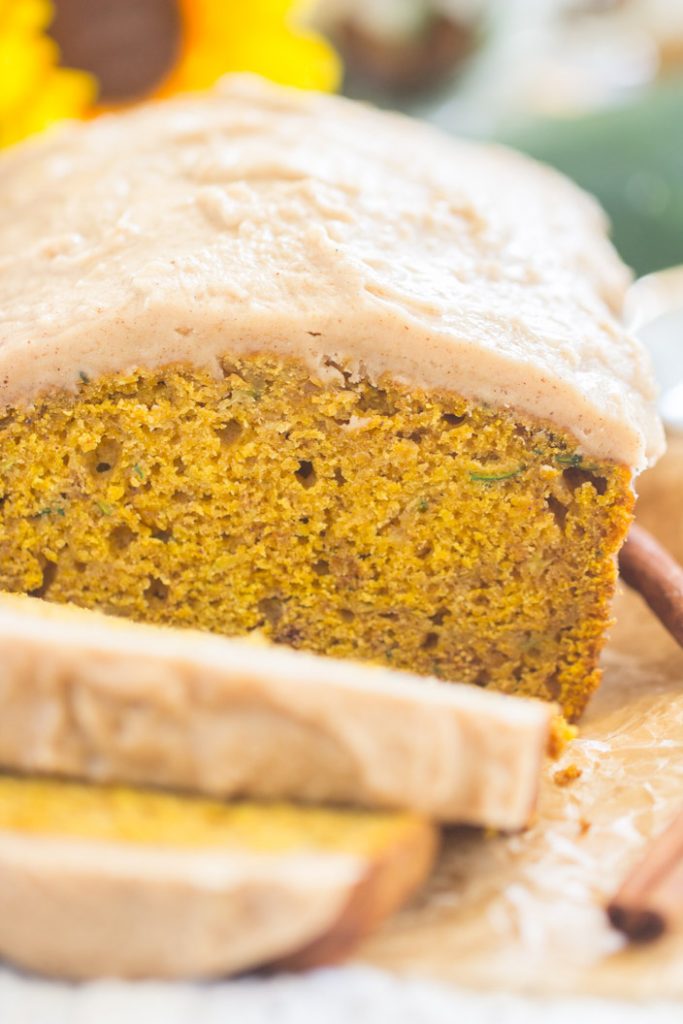 Pumpkin Zucchini Bread with Brown Butter Icing