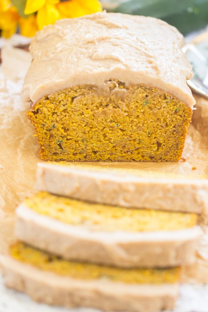 Pumpkin Zucchini Bread with Brown Butter Icing