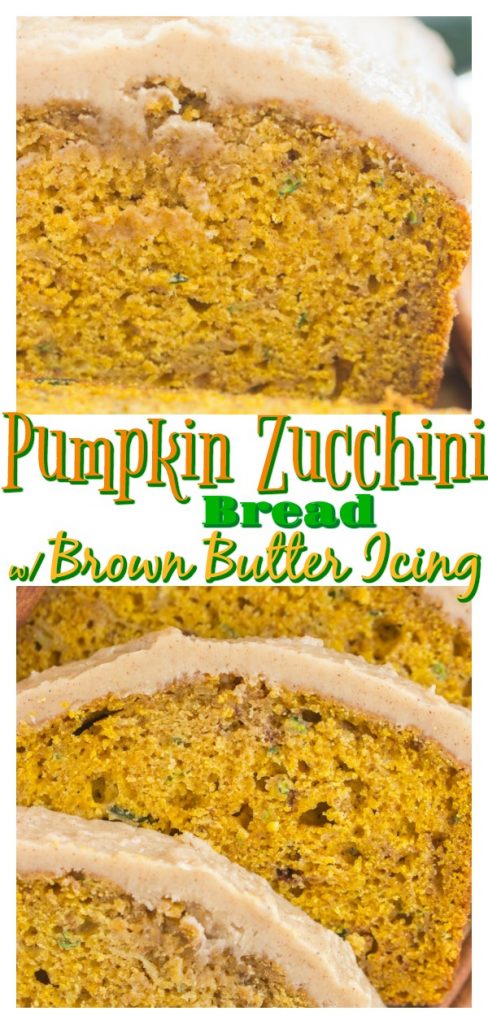 Pumpkin Zucchini Bread with Brown Butter Icing