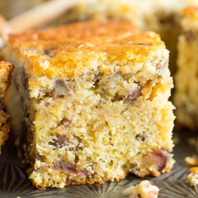 Chestnut Cornbread with Dates, Pecans, & Honey • The Gold Lining Girl