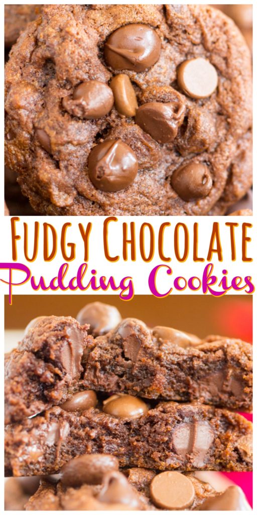 Soft & Fudgy Triple Chocolate Chip Pudding Cookies