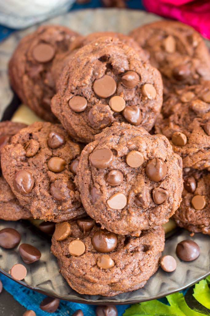 Triple Chocolate Chip Pudding Cookies