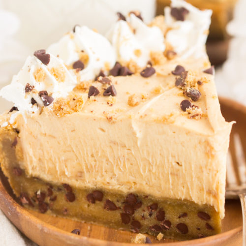 Chocolate Chip Cookie Crust Peanut Butter Pie • The Gold Lining Girl