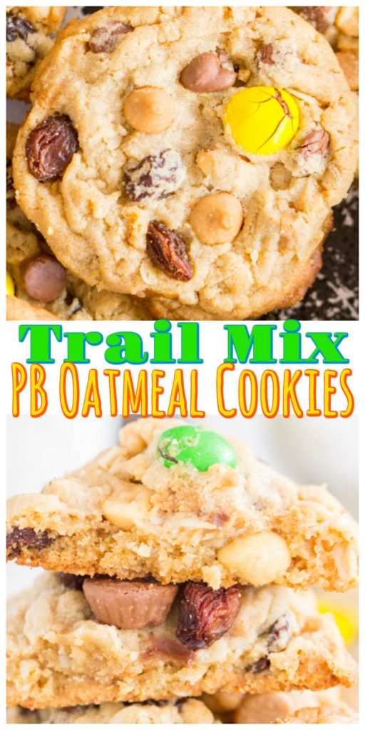 Trail Mix Peanut Butter Oatmeal Cookies