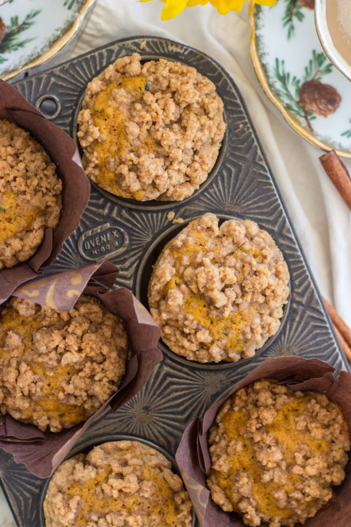 Streusel Pumpkin Zucchini Muffins