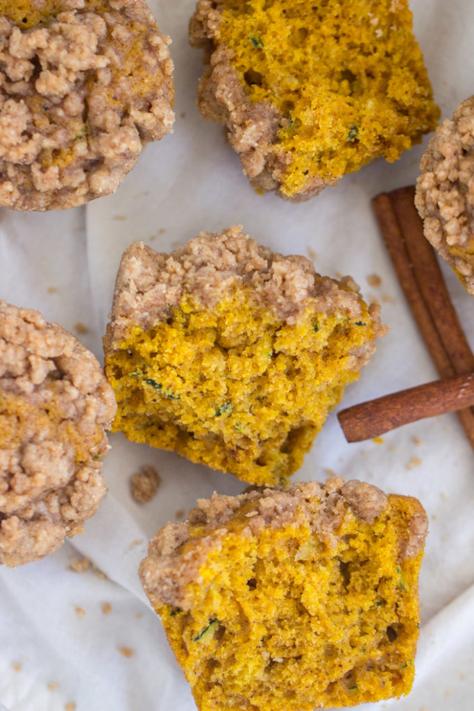 Streusel Pumpkin Zucchini Muffins