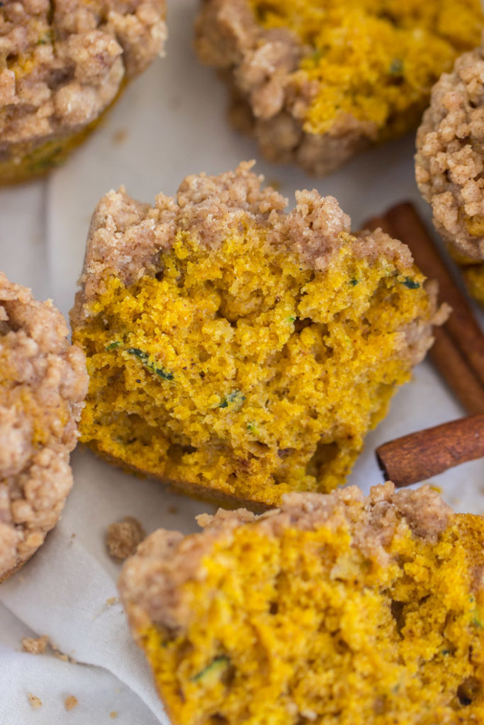 Streusel Pumpkin Zucchini Muffins